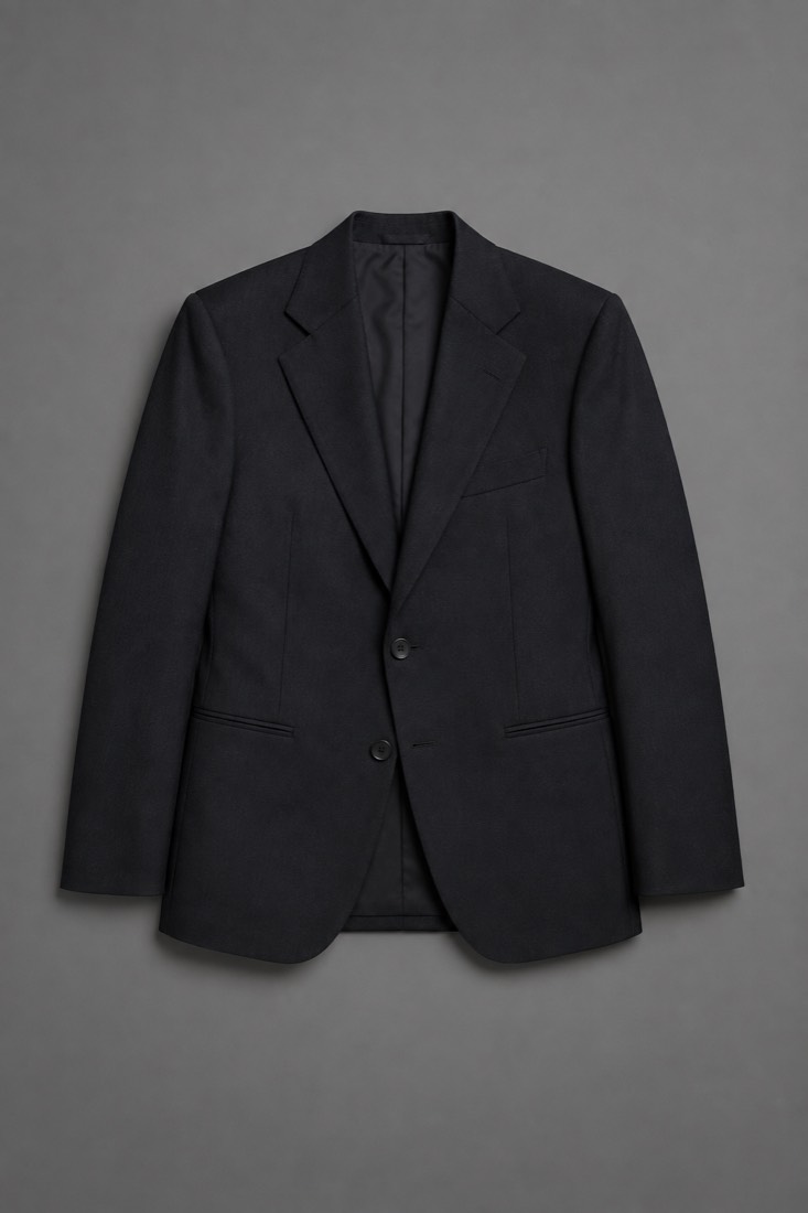 Structured Blazer in Deep Ink, laid flat.