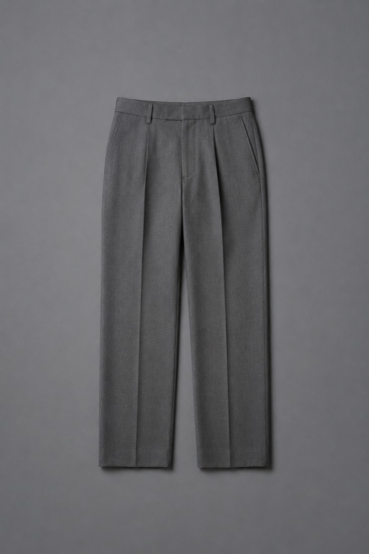 Tailored Trouser Straight in Slate Grey, laid flat.