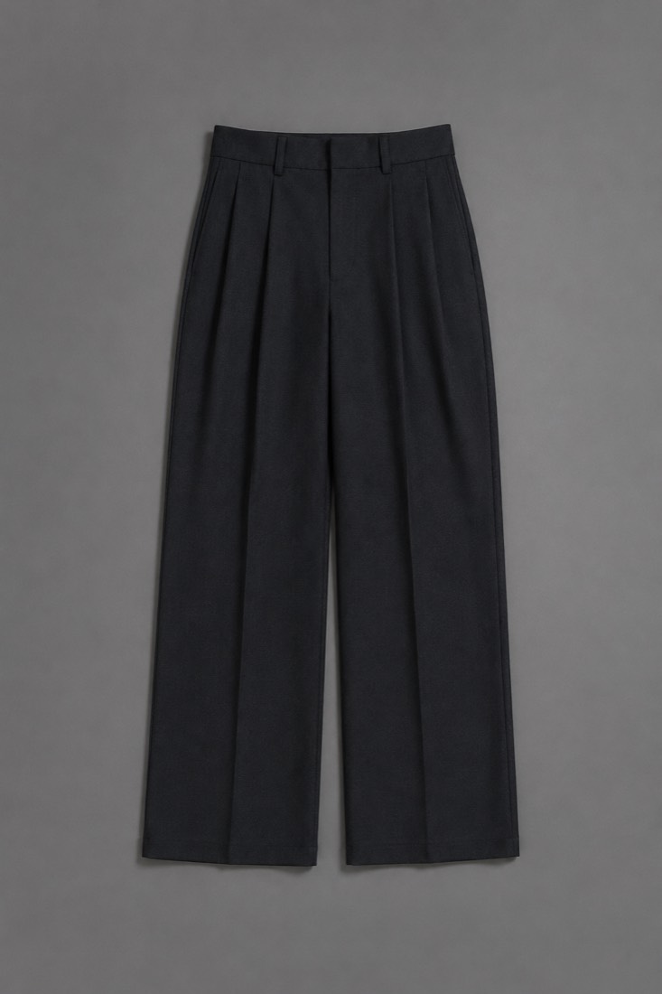Tailored Trouser Wide in Deep Ink, laid flat.
