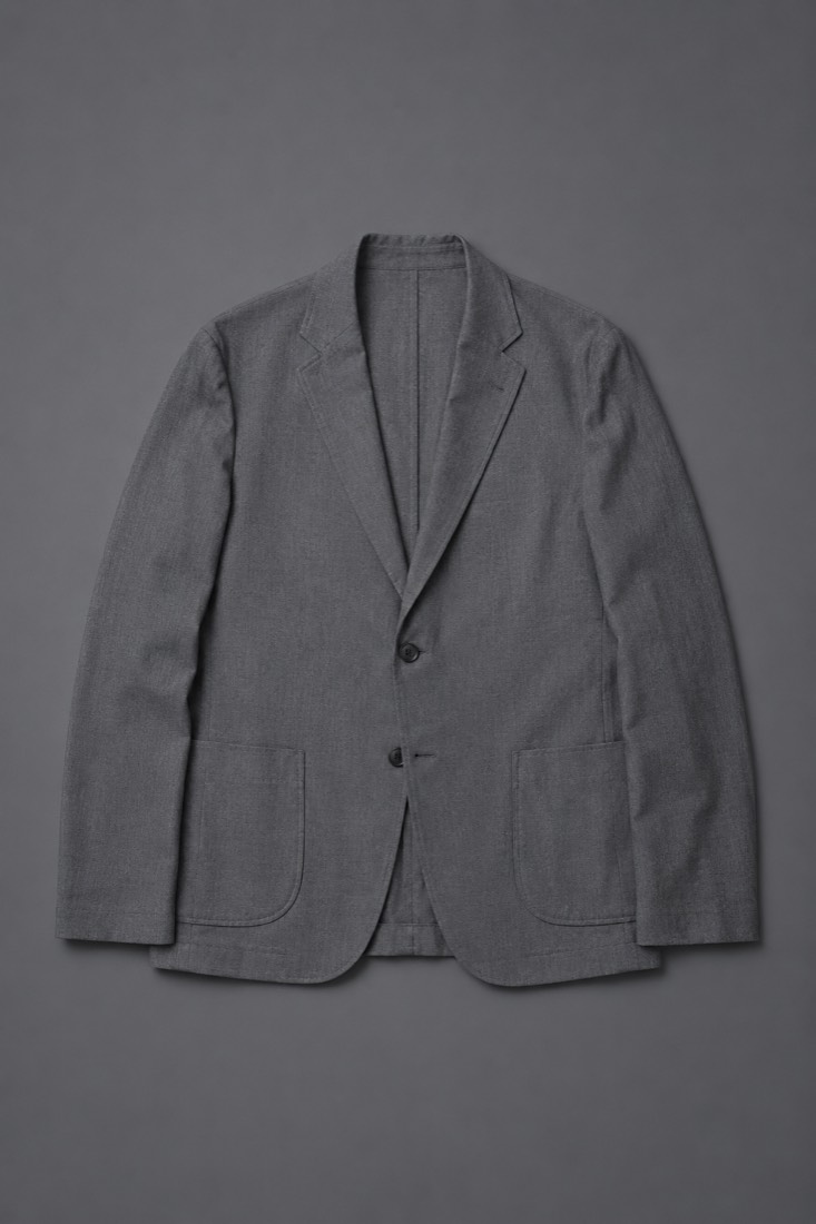 Unstructured Blazer in Slate Grey, laid flat.